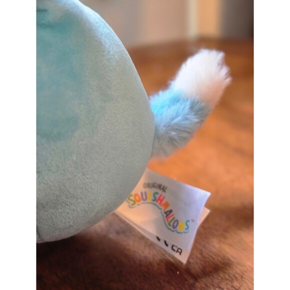 Squishmallows DABNEY THE AQUA BLUE FOX Fuzzy Belly 4" Kellytoy Plush - Picture 5 of 5